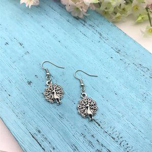 Peacock Silver Earrings